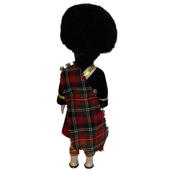 Vtg Scottish Highlander Doll Traditional Tartan Outfit Bagpipes 6.75" Scotland - Picture 4 of 5